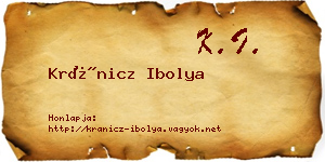 Kránicz Ibolya névjegykártya