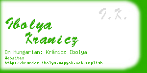 ibolya kranicz business card