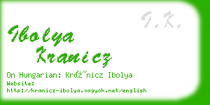 ibolya kranicz business card